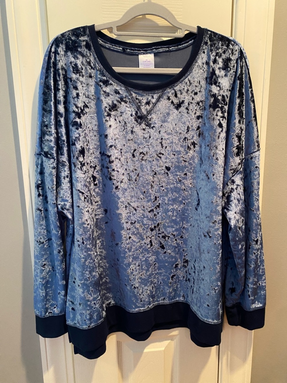 Secret Treasures Midnight Blue Velour Pullover